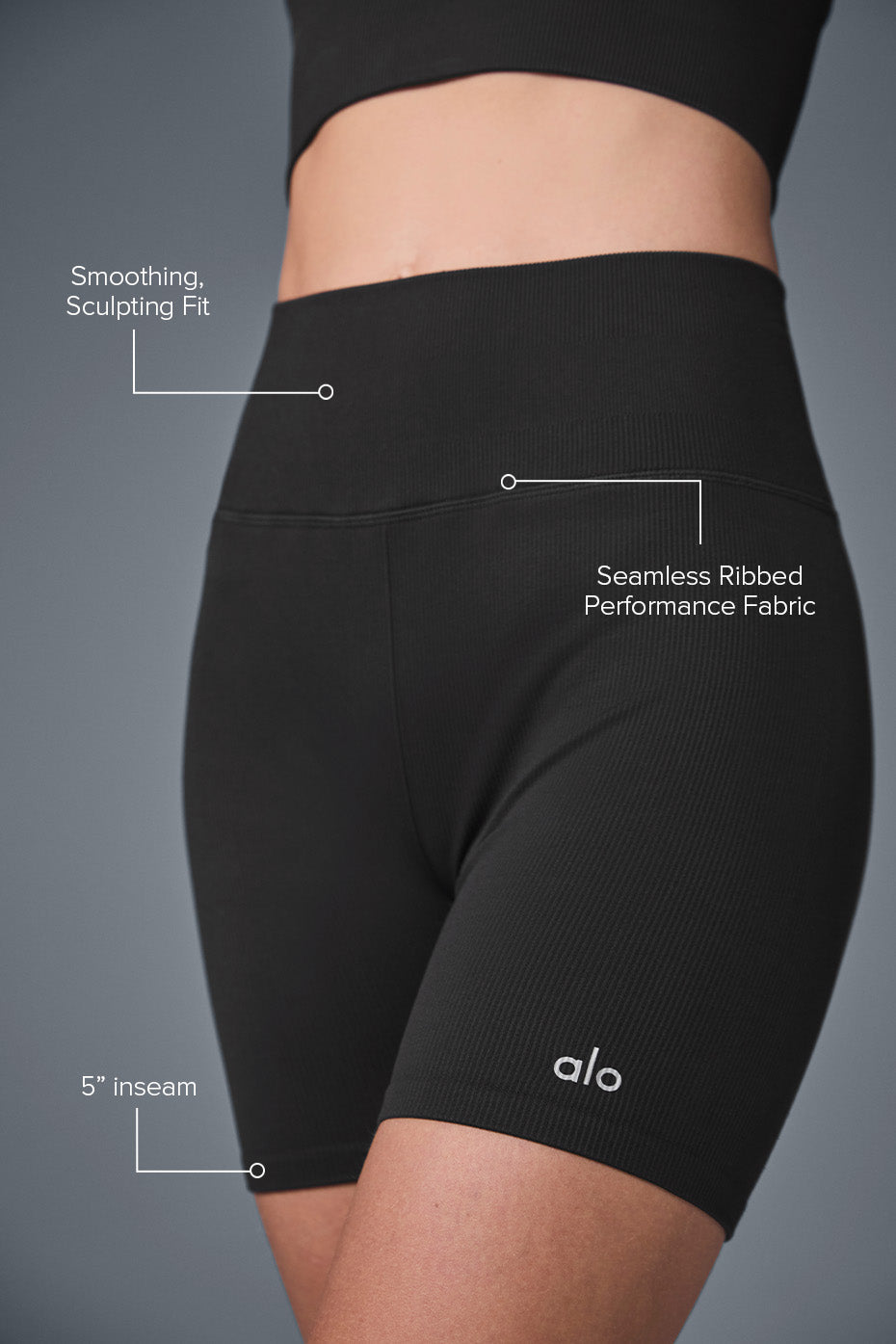 Alo - short Favorite 5" Seamless Ribbed "Best Seller"