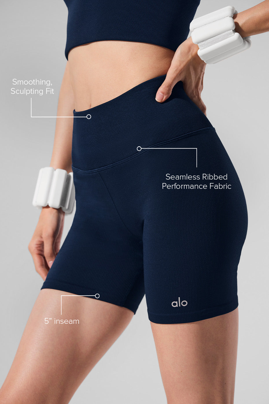 Alo - short Favorite 5" Seamless Ribbed "Best Seller"